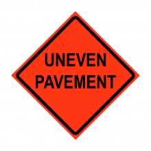 36" x 36" Roll Up Traffic Sign - Uneven Pavement