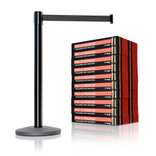 Black Finish Premium Stanchions w/Retractable Belt - 20 pack