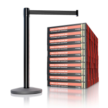 Black Finish Premium Stanchions w/Retractable Belt - 50 pack