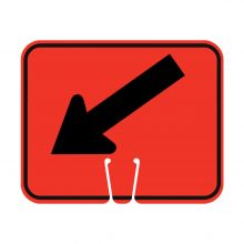 Traffic Cone Sign - DOWN LEFT ARROW