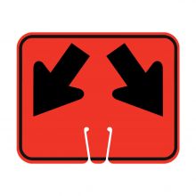 Traffic Cone Sign - DOUBLE LANE ARROW