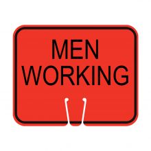 Traffic Cone Sign - MEN WORKING