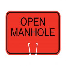 Traffic Cone Sign - OPEN MANHOLE