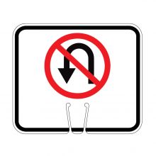 Traffic Cone Sign - NO U-TURN