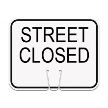 Traffic Cone Sign - STREET CLOSED