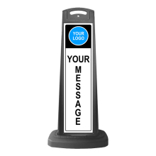 Black Vertical Sign Panel w/Base Option & Custom Artwork