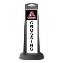 Black Vertical Panel w/Reflective Pedestrian Crossing Sign