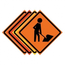 48" x 48" Roll Up Traffic Sign - Men Working Symbol