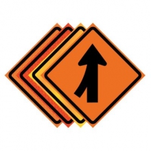 48" x 48" Roll Up Traffic Sign - Left Lane Merge Symbol