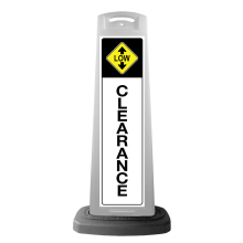 White Reflective Vertical Sign Panel w/Base Option - Low Clearance