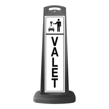 Black Reflective Vertical Sign Panel w/Base Option - Valet with Keys