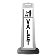 White Reflective Vertical Sign Panel w/Base Option - Valet with Key