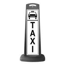 Black Reflective Vertical Sign Panel w/Base Option - Taxi