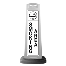 White Vertical Sign Panel w/Base Option - Smoking Area