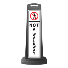 Black Reflective Vertical Sign Panel w/Base Option - Not A Walkway