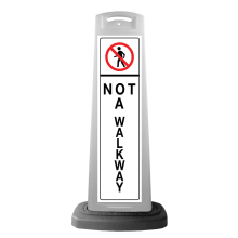 White Vertical Sign Panel w/Base Option - Not A Walkway