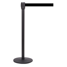 QueuePro Black Metal Retractable Belt Post