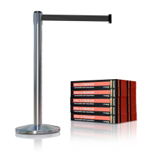 Stainless Finish Premium Stanchions w/Retractable Belt - 10 pack