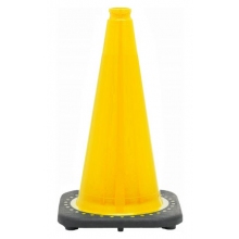 18" Yellow Traffic Cone, 3 lb Black Base