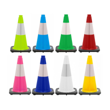 18" Traffic Safety Cone, 3 lb Black Base, w/6" Reflective Collar