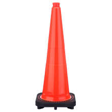 28" Slim Orange Traffic Cone, 5.5 lb Black Base