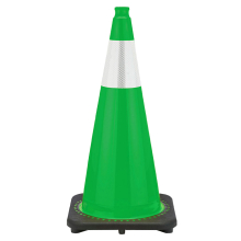 28" Kelly Green Cone, 7 lb Black Base, w/6" Reflective Collar