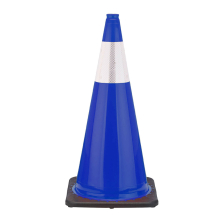 28" Navy Blue Traffic Cone, 7 lb Black Base, w/6" Reflective Collar