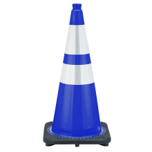 28" Navy Blue Traffic Cone, 7 lb Black Base, w/6" & 4" 3M Reflective Collar