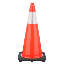 28" Orange Traffic Cone, 10 lb Black Base, w/6" Reflective Collar
