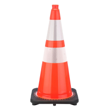 28" Orange Traffic Cone, 7 lb Black Base, w/6" & 4" 3M Reflective Collars