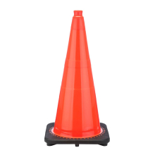 28" Orange Traffic Cone, 7 lb Black Base