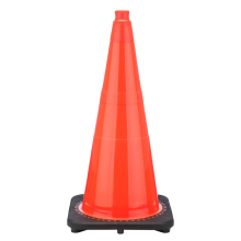 28" Orange Wide Body Traffic Cone, 10 lb Black Base