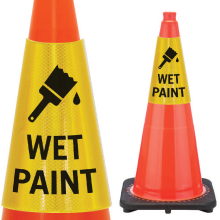 Reflective Cone Message Collar: Wet Paint