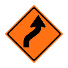 Reverse Curve Right Symbol Roll-Up Traffic Sign