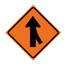 Right Lane Merge Symbol Roll-Up Traffic Sign