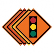 48" x 48" Roll Up Traffic Sign - Traffic Signal Symbol