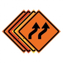 48" x 48" Roll Up Traffic Sign - Two Lane Reverse Curve Right Symbol