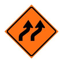 Two Lane Reverse Curve Right Symbol Roll-Up Traffic Sign