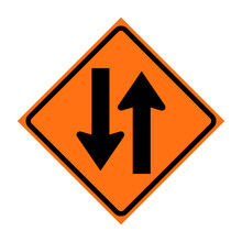 Two Way Traffic Symbol Roll-Up Traffic Sign