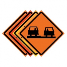 48" x 48" Roll Up Traffic Sign - Uneven Pavement Symbol