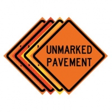 48" x 48" Roll Up Traffic Sign - Unmarked Pavement
