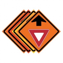 36" x 36" Roll Up Traffic Sign - Yield Ahead Symbol