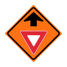 Yield Ahead Symbol Roll-Up Traffic Sign