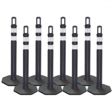 Arch-Looper Premium 42" Black Delineator Post w/Base Pack of 400