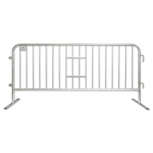 8ft Heavy Duty Galvanized Steel Barricade w/Flat Feet