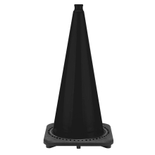 28" Black Traffic Cone Black Base, 7 lbs