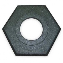 Hexagon Black Recycled Rubber Base for Channelizer Posts - 16lb