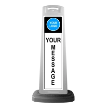 Black Vertical Sign Panel w/Base Option & Custom Artwork