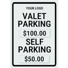 Flex Rate Custom Parking Valet Sign w/Stand