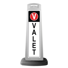 White Reflective Vertical Sign Panel w/Base Option - Valet 